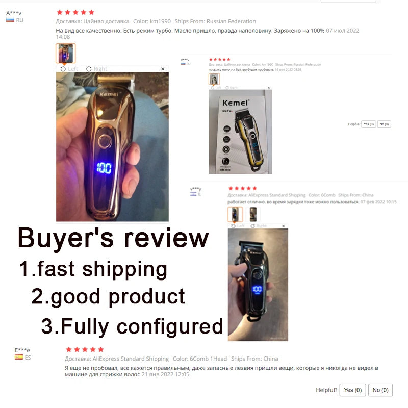 Kemei Hair Clipper Electric Hair Trimmer Professional Men's hair clipper