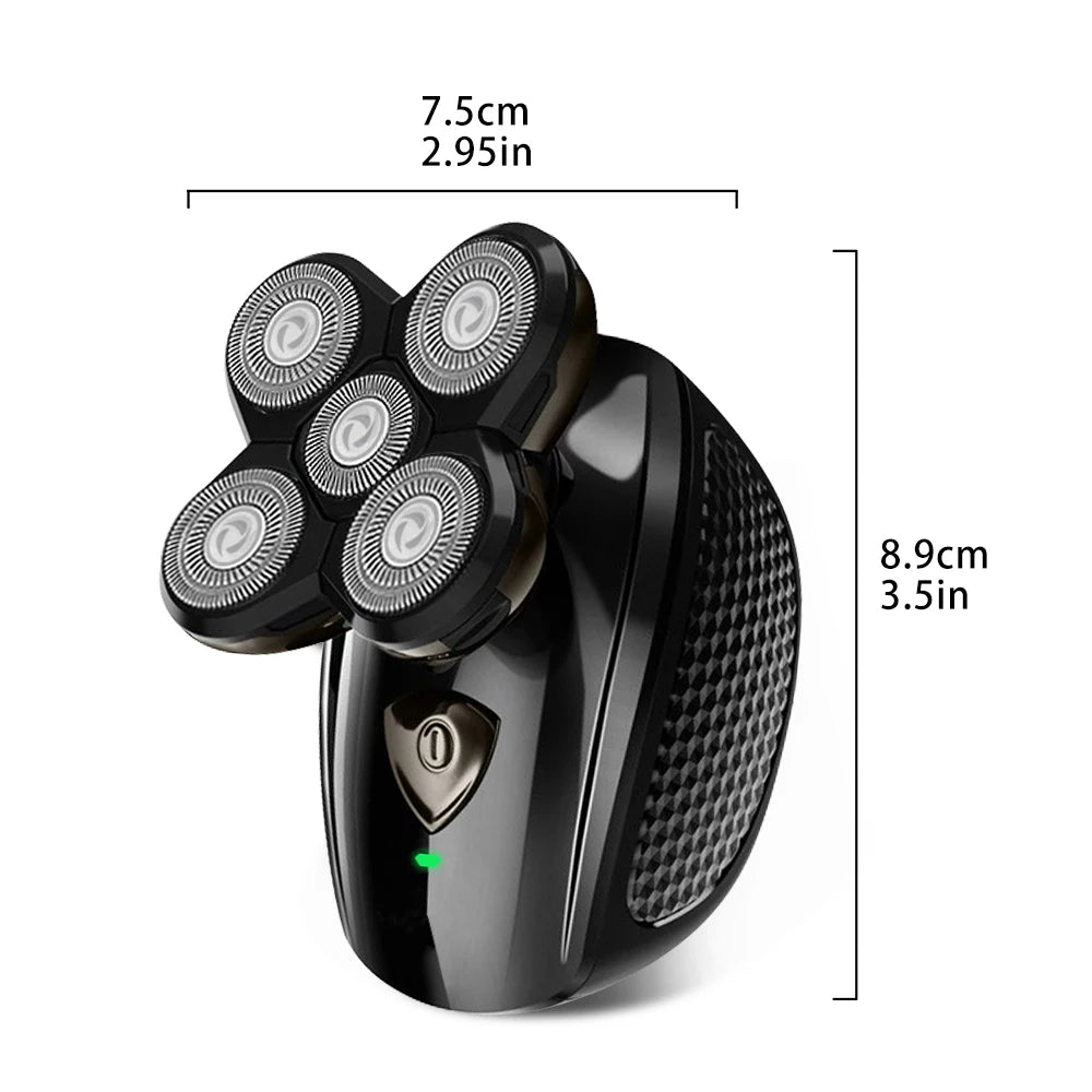 Men's electric shaver with 5 floating heads cordless shaver