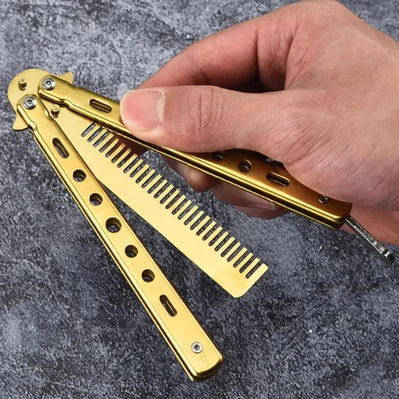Foldable Comb Stainless Steel Butterfly Comb Beard Moustache