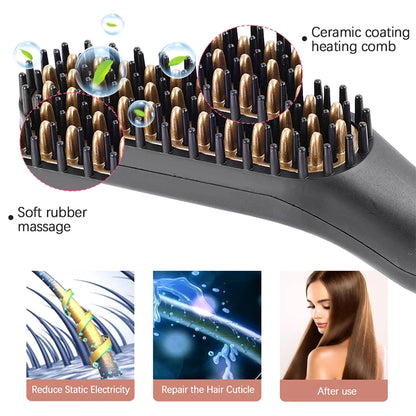 Professional 2 In 1 Portable Electric Straightening Beard