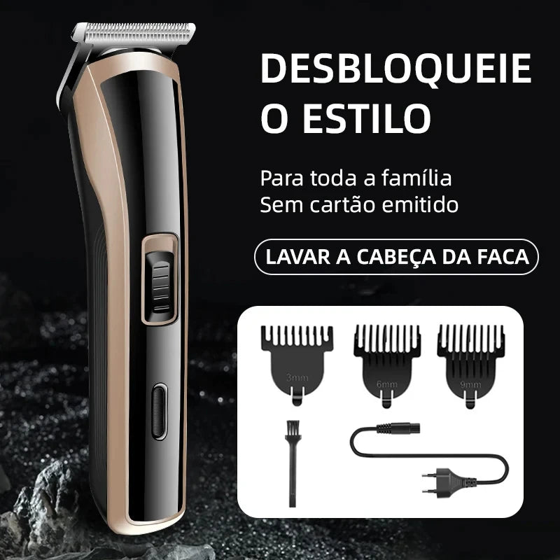 Kemei KM-418 Waterproof Hair Clipper Rechargeable Electric Trimmer