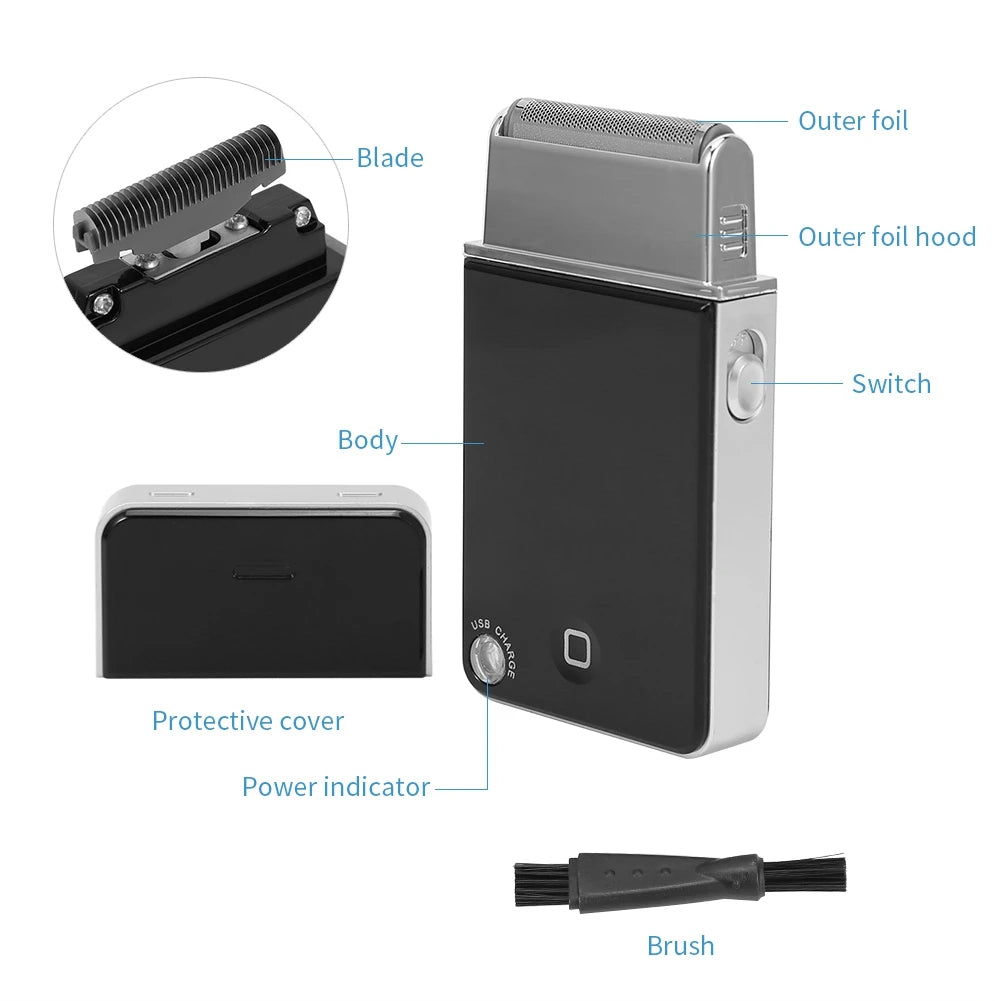 Kemei Beard Trimmer Facial Ultra Thin Electric Razor Shaver