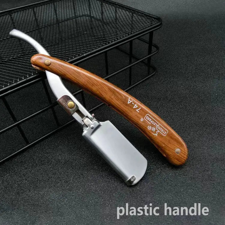 Stainless Steel Folding Shave Knife Handle Beard Straight Razor