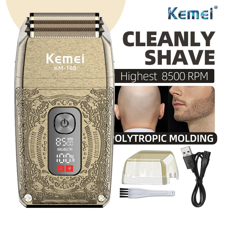 Kemei 8500 RPM Electric Shaver for Men Rechargeable Beard Shaver