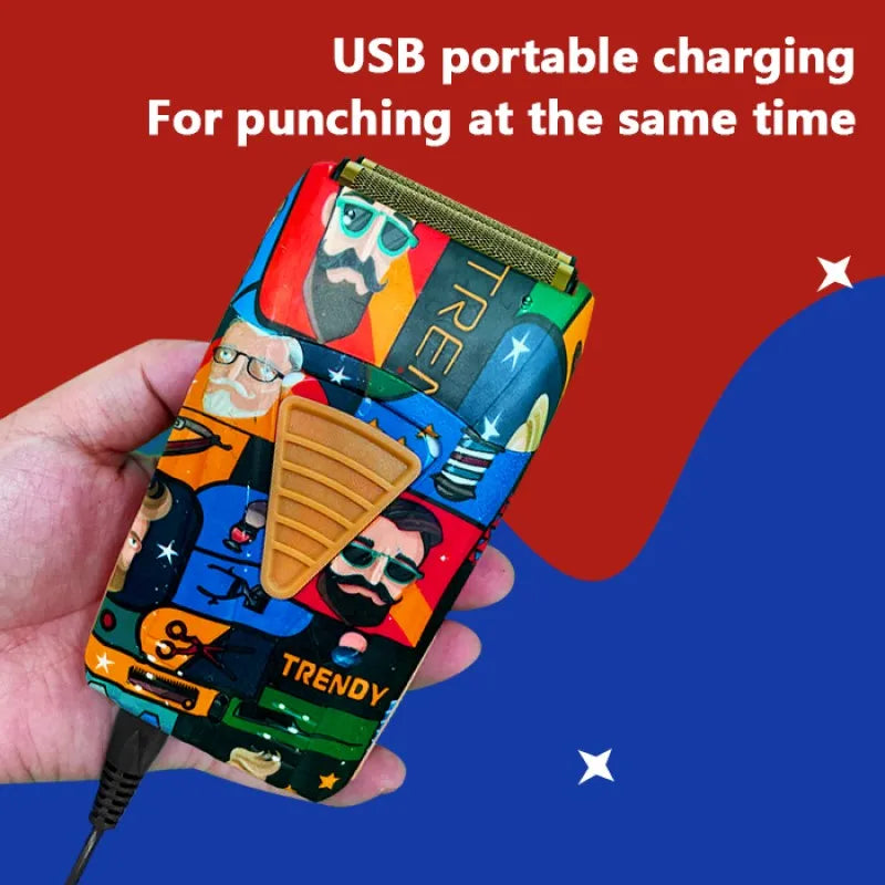 Professional Barber Hair Clipper Rechargeable Graffiti