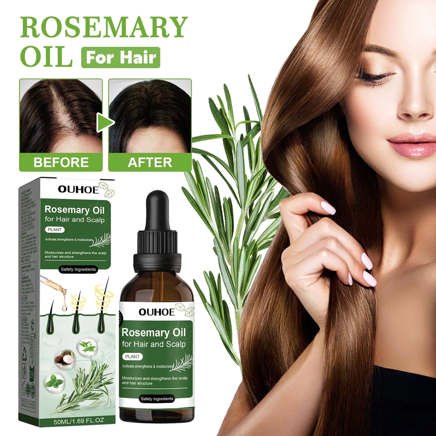 Rosemary Hair Growth Oil Hair Care Thickness Deep Nourishing