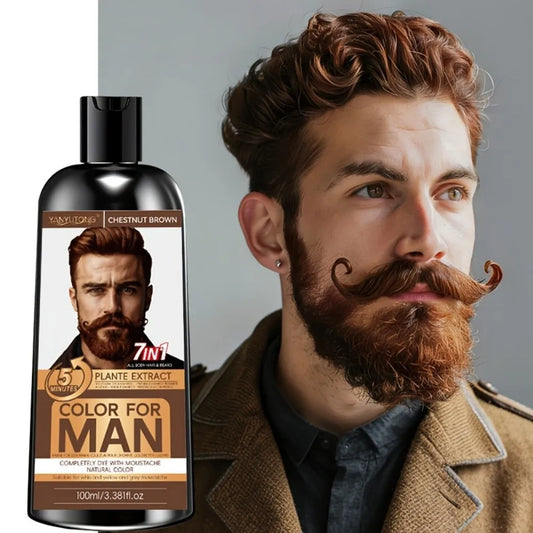 7-in-1 Men's Beard Dye Water Mild Plant Pigment Men's Beard
