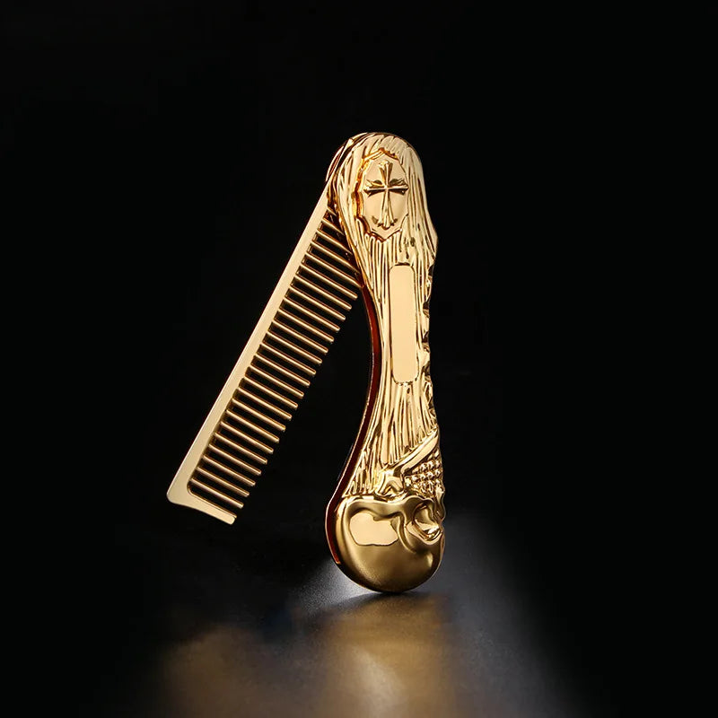 Professional Salon Beard Comb Zinc Alloy Mustache Comb
