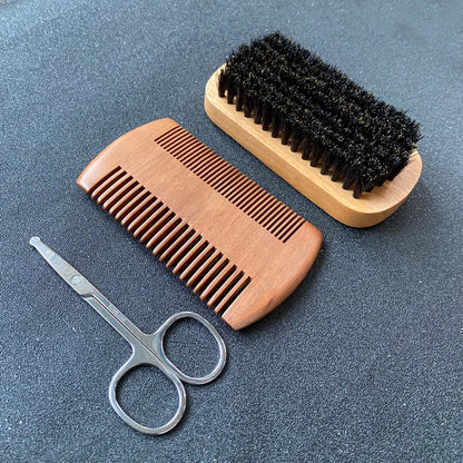 Men's beard grooming set beard brush bristle