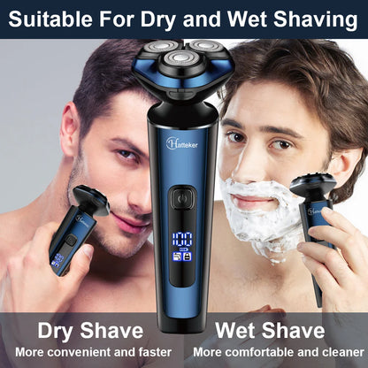 HATTEKER Rotary Electric Shaver Men's 3-in-1 Grooming Kit
