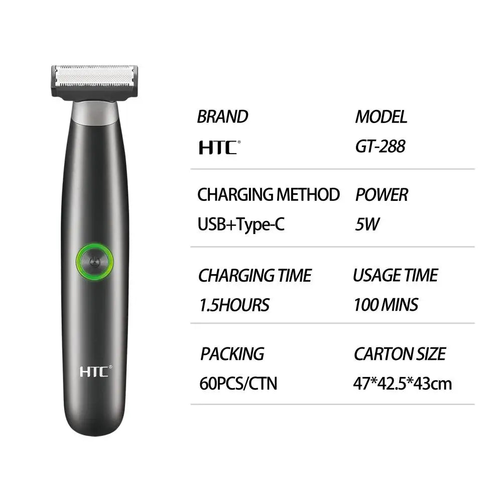 HTC Electric Shaver for Men Waterproof Electric Trimmer Razor
