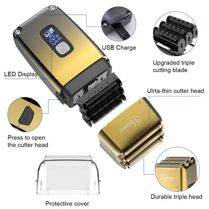 Cordless Hair Shaving Razors for Man Waterproof Beard Trimmer