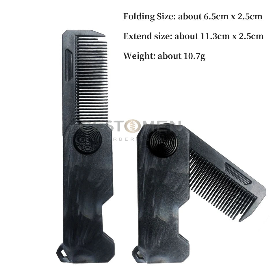 Portable Steel Combs Folding Pocket Beard Comb For Men