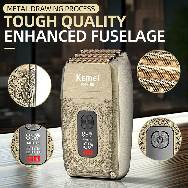 Kemei 8500 RPM Electric Shaver for Men Rechargeable Beard Shaver