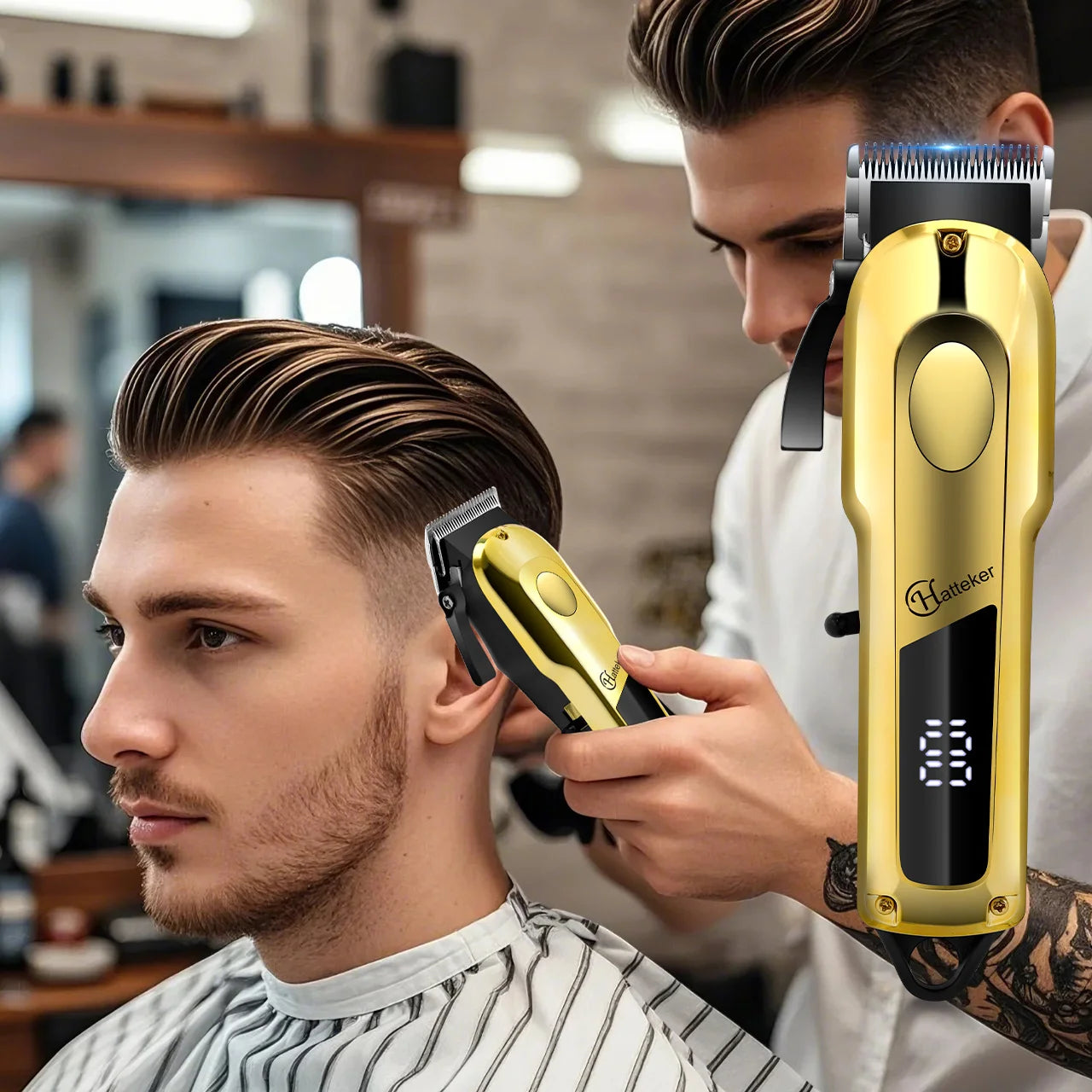 HATTEKER professional Hair Clipper Adjustable Blade for Men
