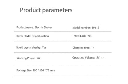 ZOZEN Electric Razor Electric Shaver Washable Rechargeable Clipper