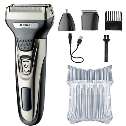 Kemei KM-1429 Rechargeable 3 in 1 Beauty Kit Electric Shaver Kit