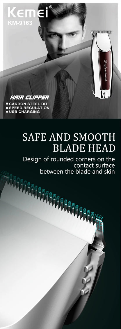 Rechargeable cordless hair trimmer for men grooming