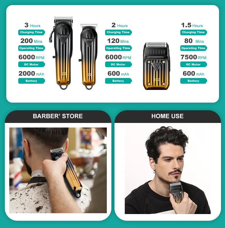 VGR Trimmer Professional Hair Cutting Machine Cordless Hair Clipper V-644