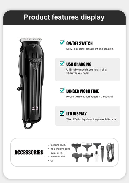 VGR Hair Trimmer Professional Hair Clipper Electric T-Blade Hair Cutting V-982