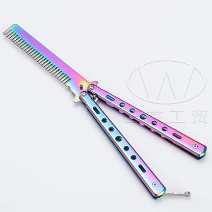 Foldable Comb Stainless Steel Butterfly Knife Comb