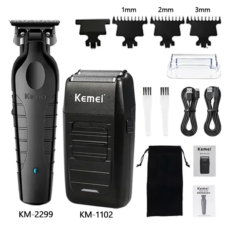 Kemei Electric Hair Clipper Kit Men's Hair Trimmer KM-2296 KM-2299 KM-1102