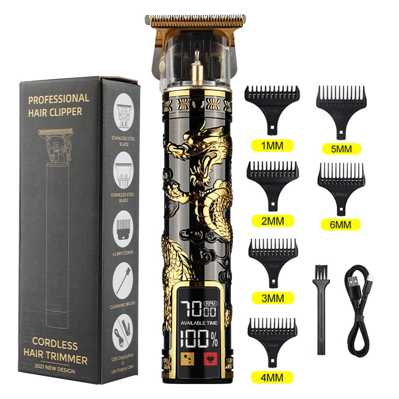 HIENA Black Set Rechargeable Professional Hair Clipper Hair Trimmer