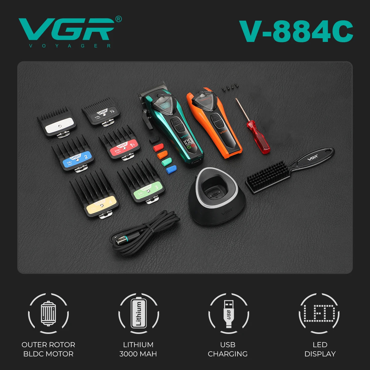 VGR Hair Trimmer Professional Hair Clipper for Men V-884