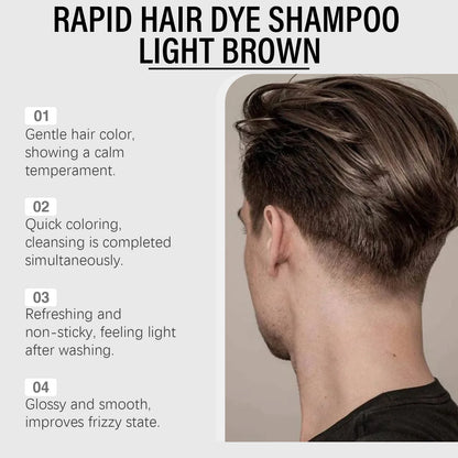Men Hair Dye Shampoo 3 in 1 for Gray White Hair Coverage