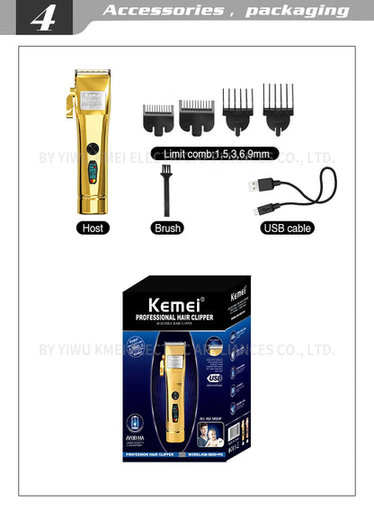 Kemei KM-2850+PG 2023 new metal electric hair clipper