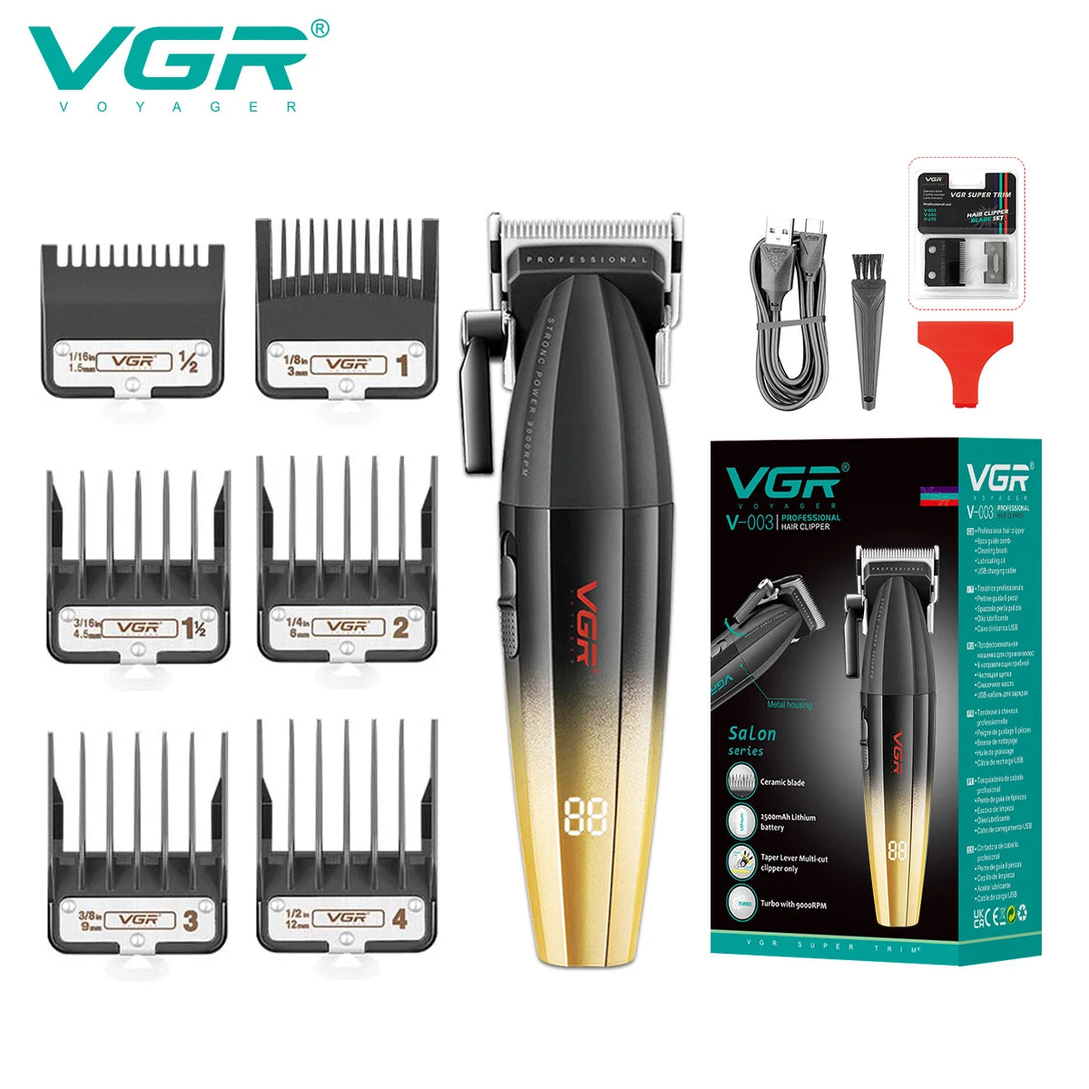 VGR Hair Clipper Professional Hair Trimmer Electric Clippers