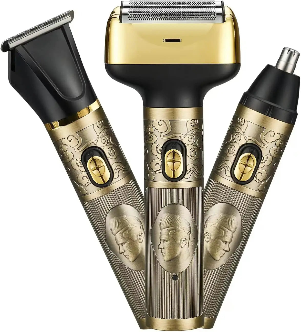 Men's 3-in-1 Electric Beard Grooming Kit Waterproof Trimmer Set