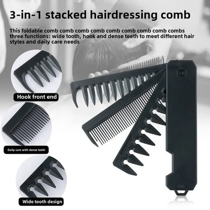Multifunctional 3-in-1 Plastic Folding Pocket Combs