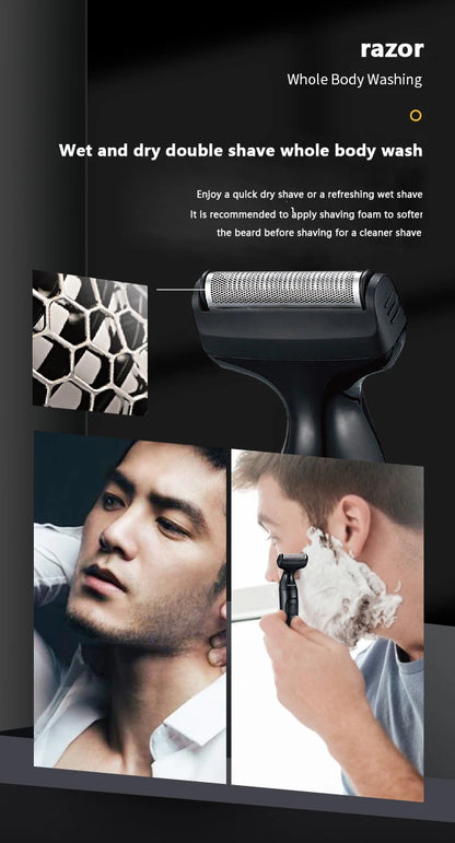 KM-114 3in1 Electric shaver for men wet dry electric razor