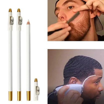 White Barber Beard Pencil Edge Hairline Trace Hair Shape