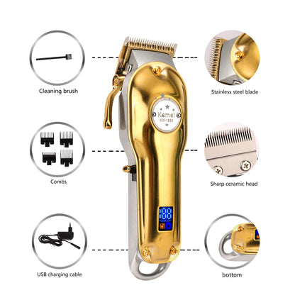 Kemei Full Metal Hair Trimmer For Men Beard Trimmer