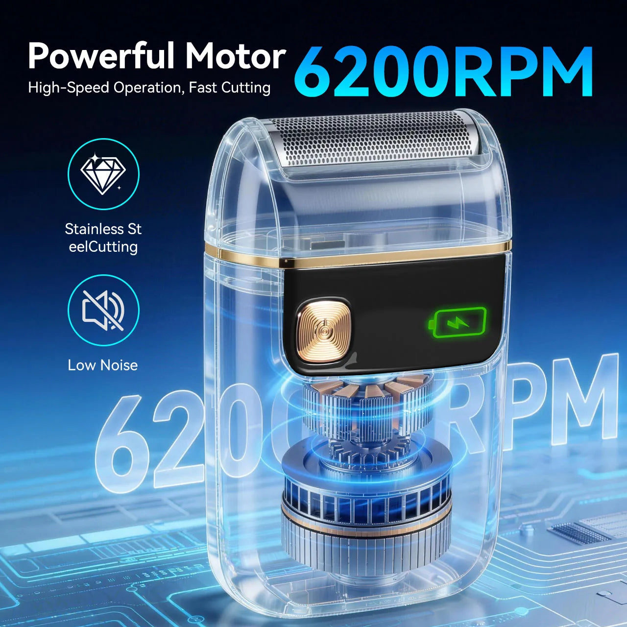Solimpia Portable Mini Electric Shaver for Men Single-Head