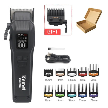 Kemei KM-2796 9000RPM Brushless Motor DLC Blade LCD Hair Cutting