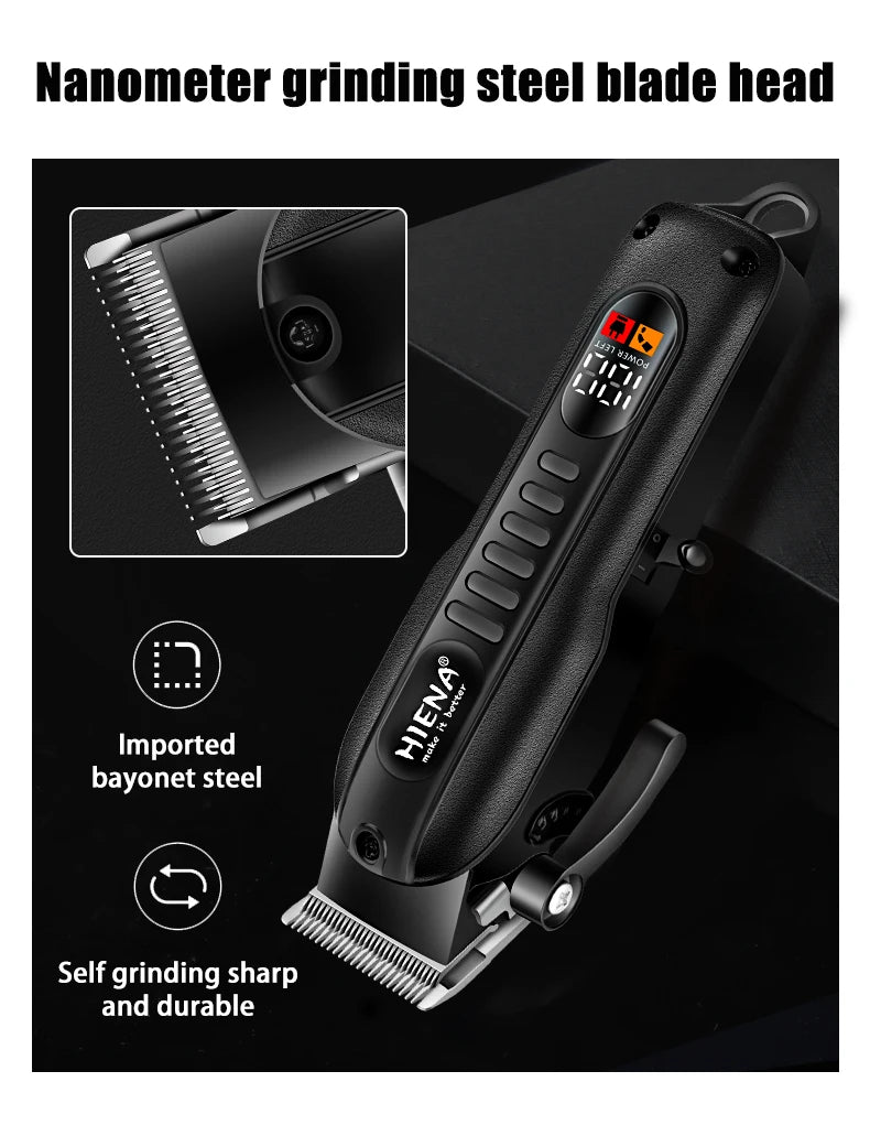 HIENA Hair Clippers 1200mah Powerful Battery Electric hair Trimmer