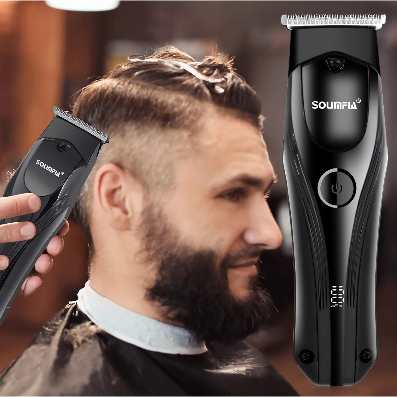 Solimpia Portable Home Hair Trimmer Intelligent Lithium Battery