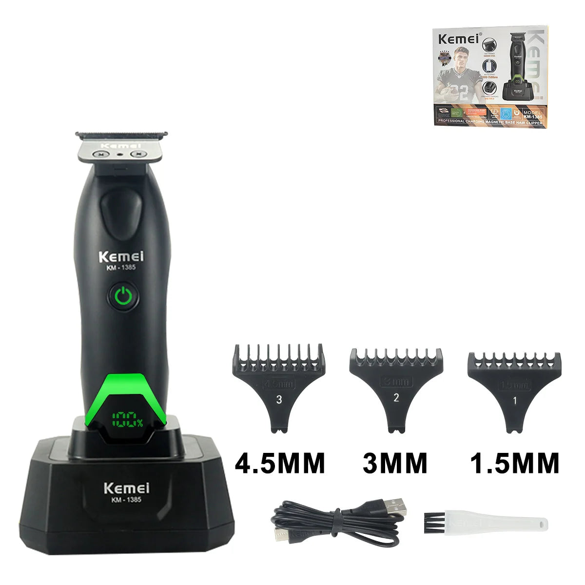 Kemei KM-1385 Electric Hair Clipper for Men T-Blade