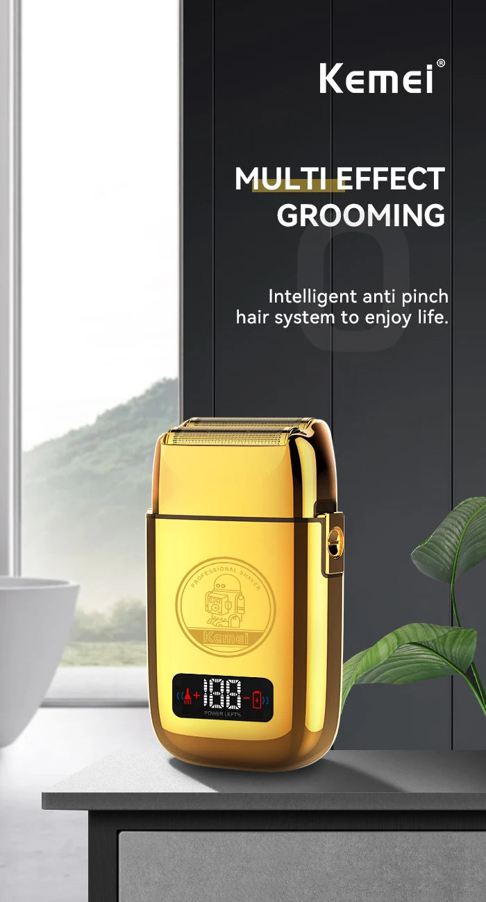 Kemei All Metal Barber Hair Electric Shaver Beard Razor