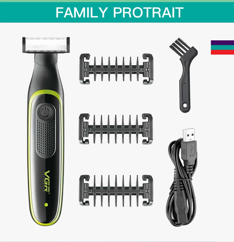 VGR Hair Trimmer Rechargeable Razor Waterproof Shaver V-017