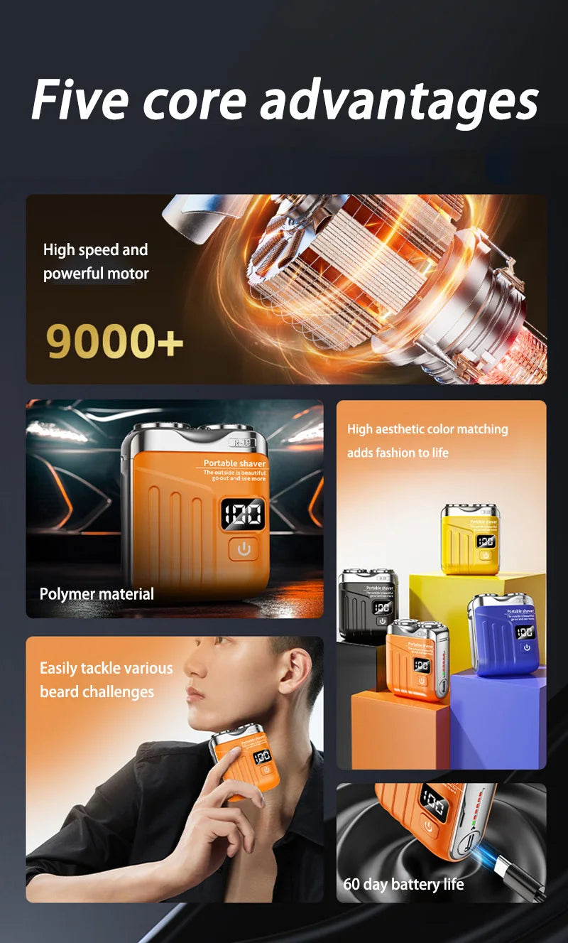 Xiaomi Electric Smart Shaver Mini Dual Blade Digital Display Shaver