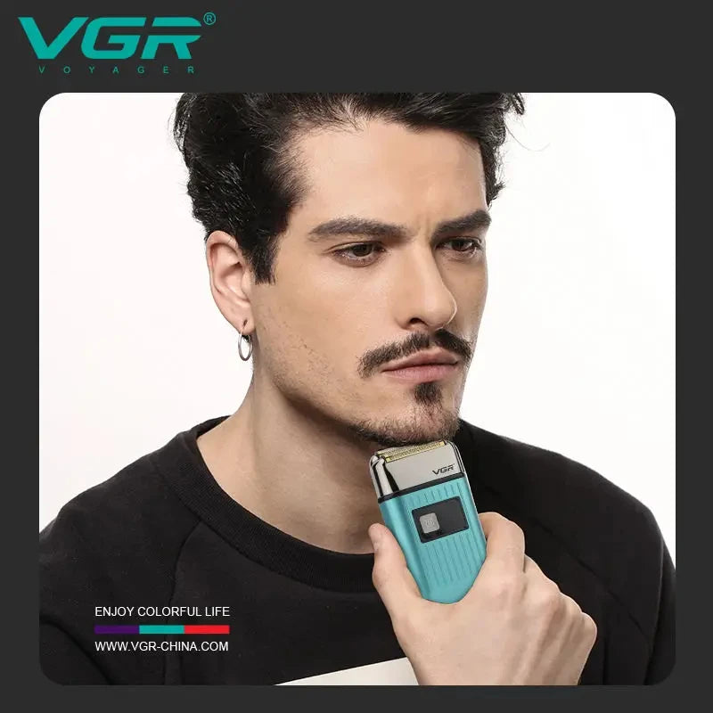 VGR V-357 reciprocating shaver alloy double blade deep cleaning shaver