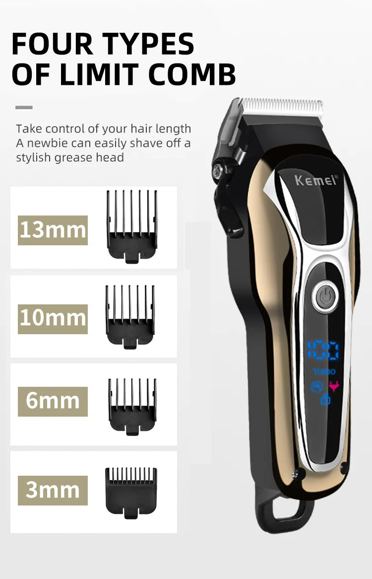 Kemei Professional Hair Clipper Rechargeable Trimmer KM-1990