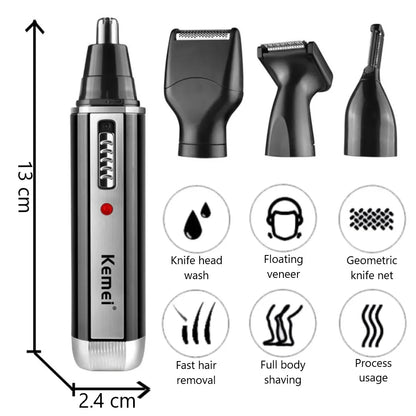 KM-6630 4 In 1 Trimmer For Men Electric Nose And Ear Trimmer