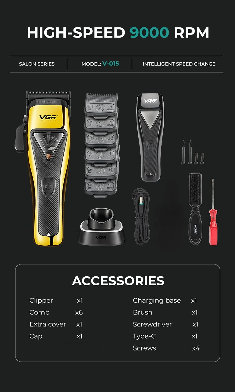 VGR Hair Clipper Professional Hair Trimmer Electric Hair Cutting Machine V-015