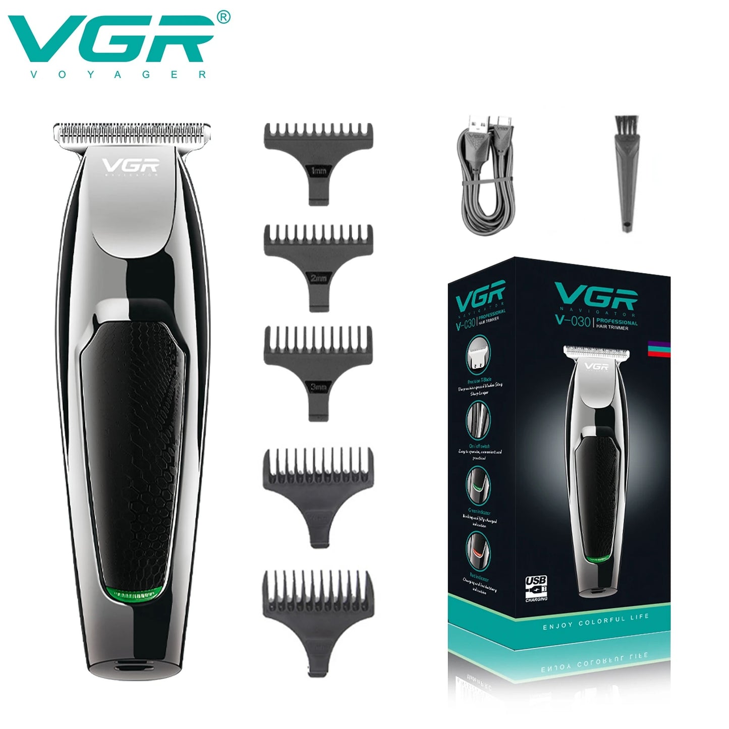VGR Hair Trimmer Professional Haircut Machine Cordless V-030