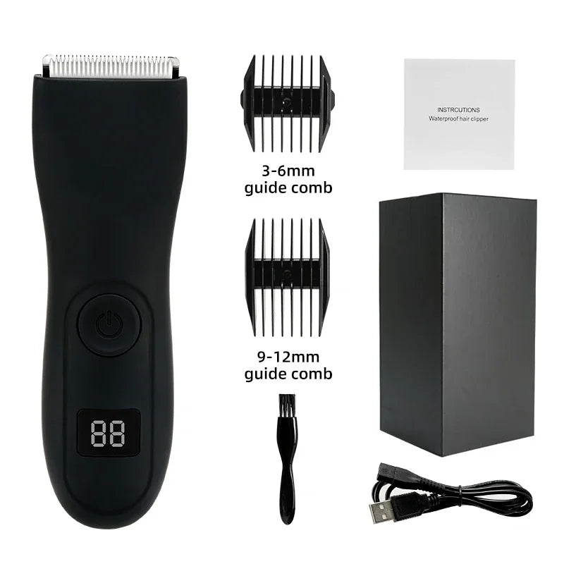 Men's Electric Groin Hair Trimmer Pubic Hair Removal Intimate Areas